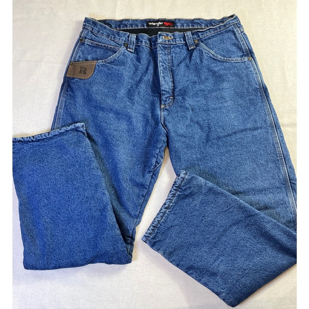 Wrangler RIGGS Workwear Thinsulate Lined Jeans Blue Denim 38x32 Outdoors Winter